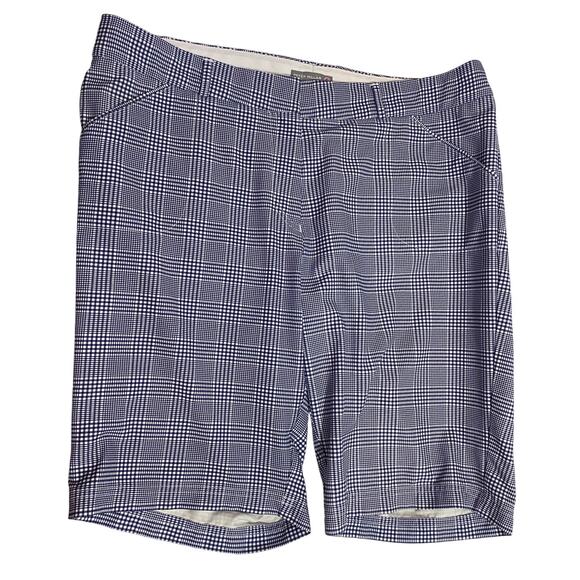 Peter Millar Checkered Shorts Size L Blue Subtle Plaid Pattern 4 Way Stretch - Picture 1 of 7